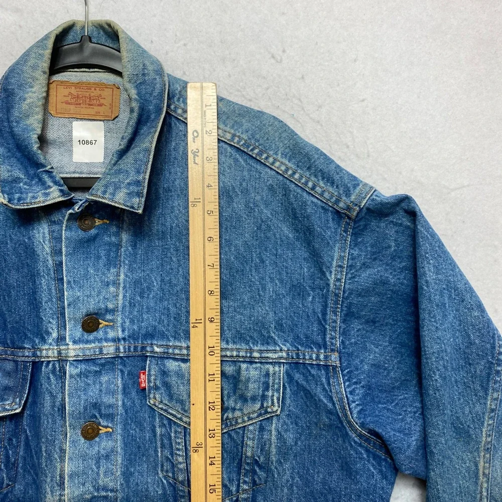 Levi's Denim Trucker Jacket Mens Large Blue Vintage 90s Made in USA 70507-0214 - Picture 2 of 12